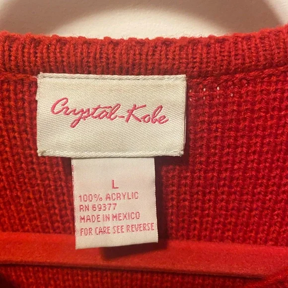 🧑‍🎄 SOLD 🧑‍🎄 Christmas Sweater, Red with decorations - Picture 11 of 13